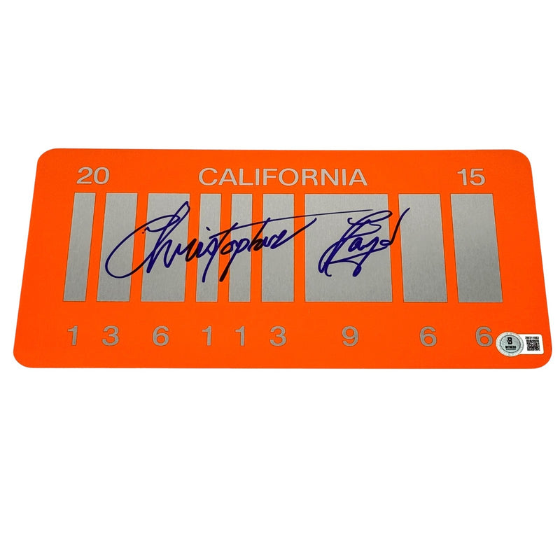 Christopher Lloyd Signed Back to the Future License Plate Beckett BAS Authentic