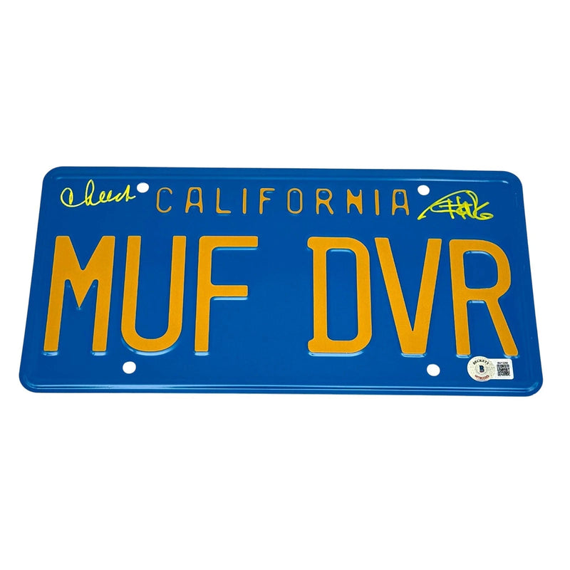 Cheech Marin & Tommy Chong Signed MUF DVR License Plate Autograph Beckett COA