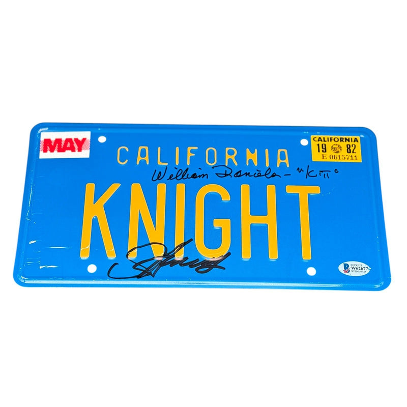 David Hasselhoff William Daniels Signed KNIGHT Rider License Plate Beckett BAS
