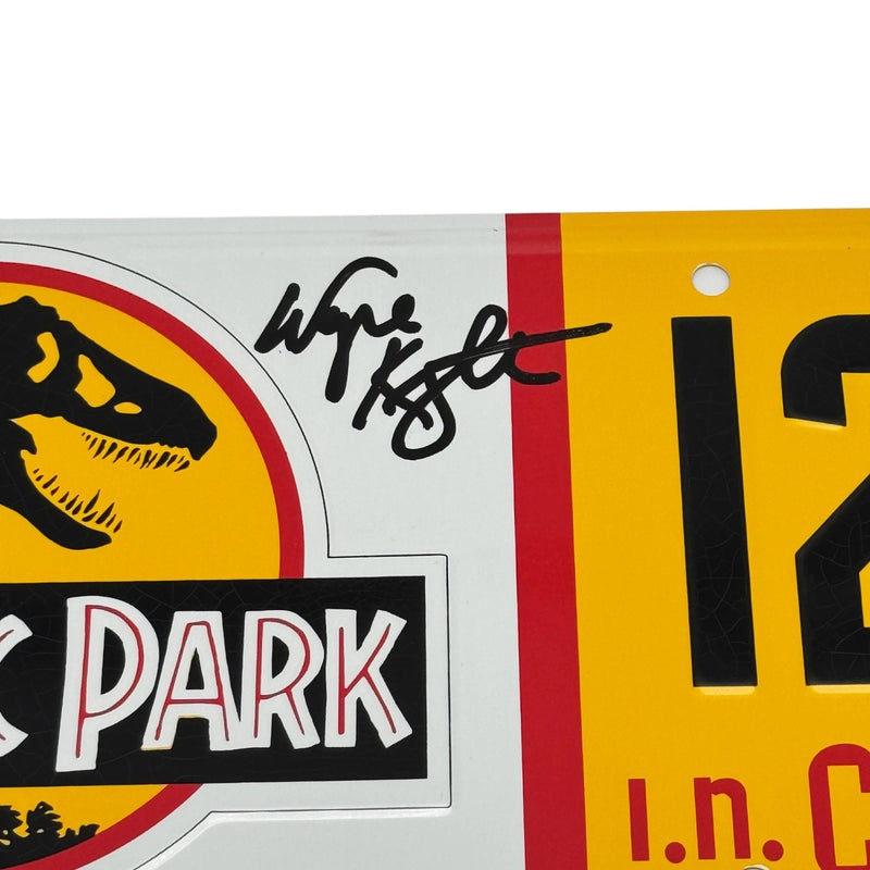 Wayne Knight Signed Jurassic Park License Plate Beckett Witnessed Autograph