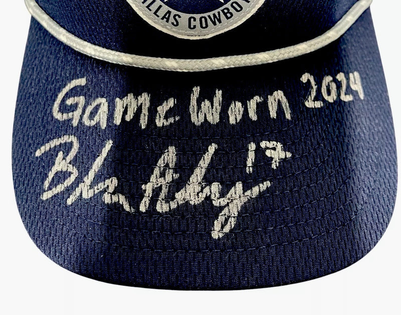 Brandon Aubrey Signed Auto Game Worn 2024 Cowboys Hat Beckett BAS COA #2
