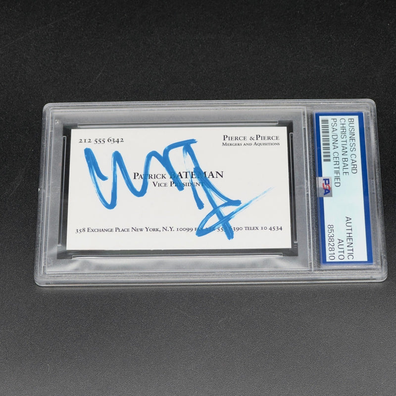Christian Bale Signed American Psycho Business Card Autograph PSA/DNA Slabbed!!