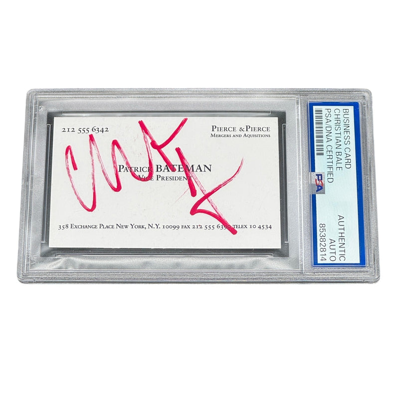 Christian Bale Signed American Psycho Business Card Autograph PSA/DNA Slabbed!