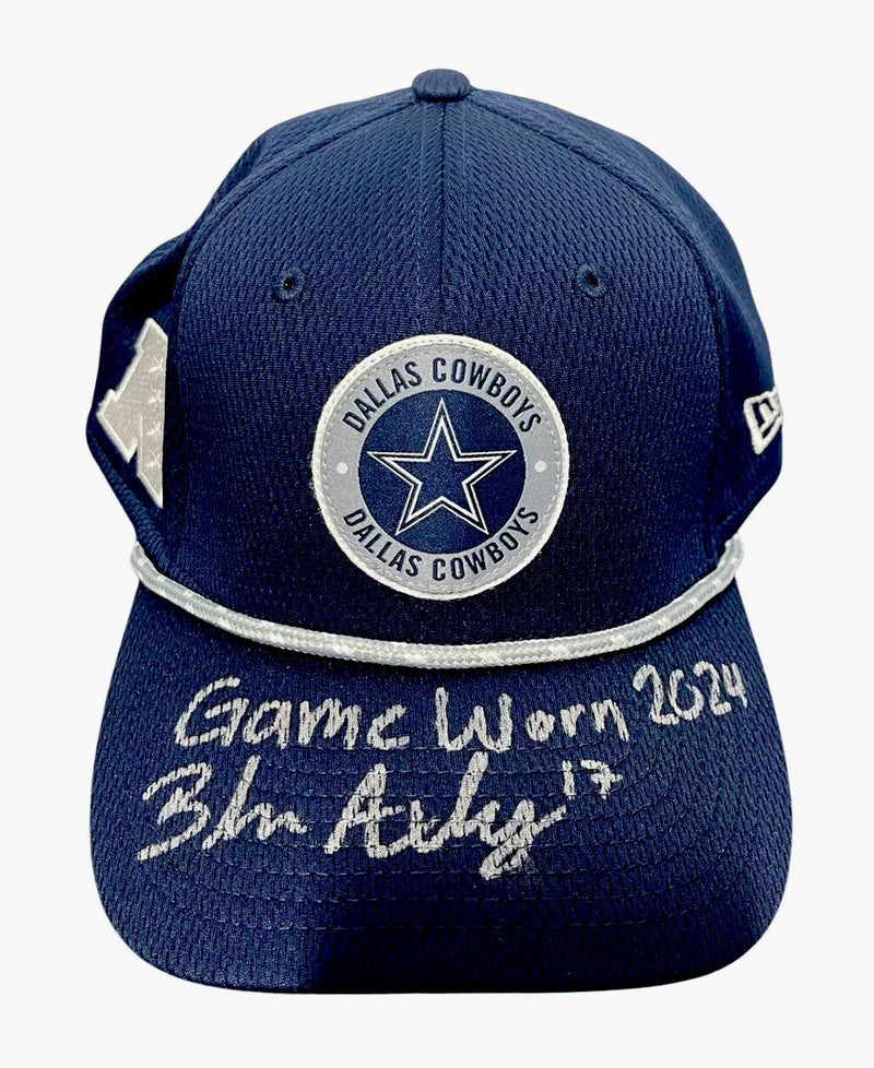 Brandon Aubrey Signed Auto Game Worn 2024 Cowboys Hat Beckett BAS COA #1