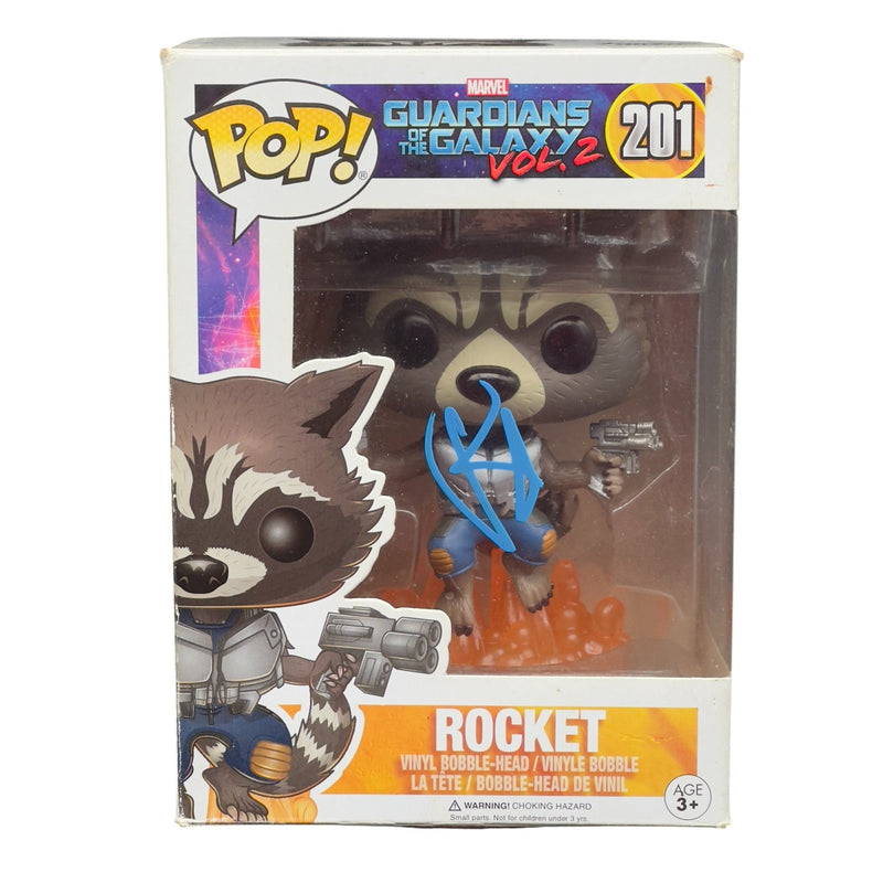 Bradley Cooper Signed Rocket Funko Pop 201 Autograph Guardians Beckett Authentic