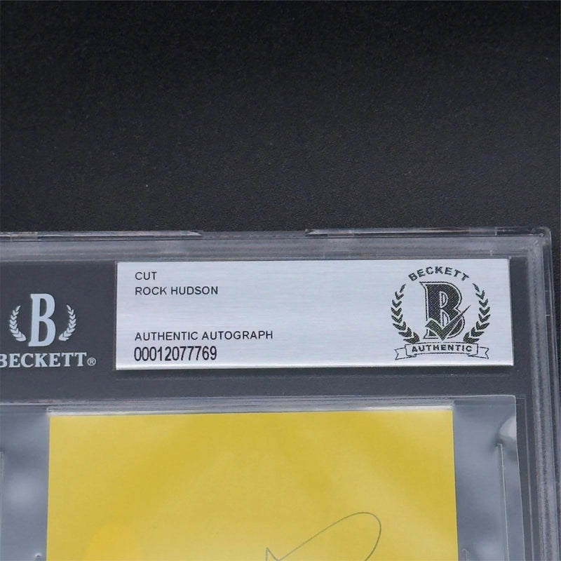Rock Hudson Signed Cut Signature Slabbed Dual Beckett & JSA Authentic Autograph