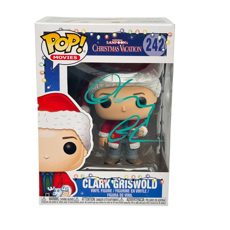 Chevy Chase Signed Clark Griswold Christmas Vacation Funko Pop 242 Beckett -Read