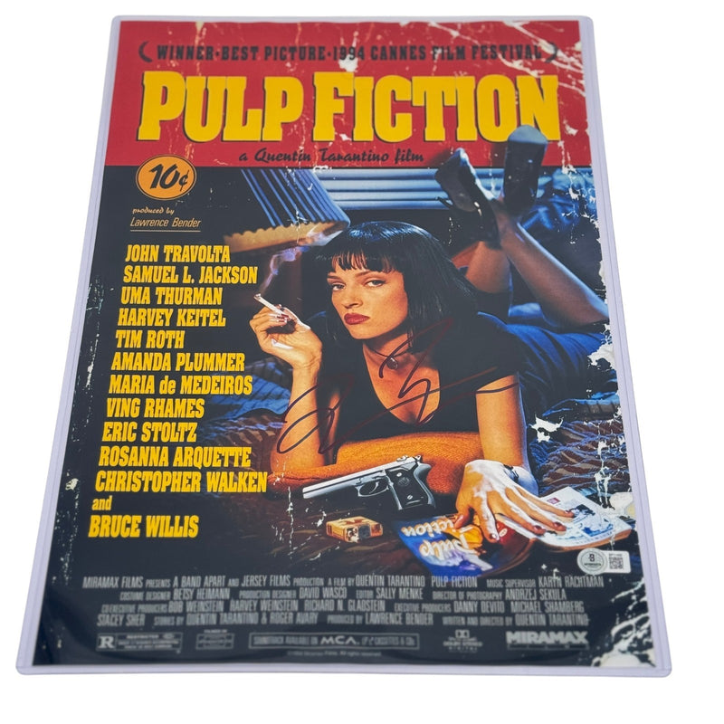 Quentin Tarantino Signed Pulp Fiction, 12x18 Photo Autographed Beckett COA