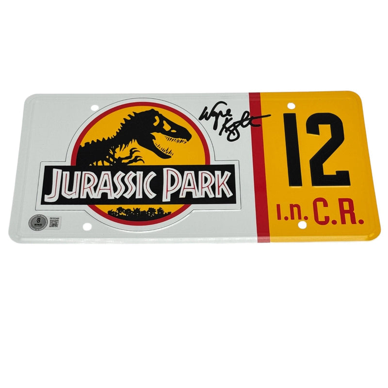 Wayne Knight Signed Jurassic Park License Plate Beckett Witnessed Autograph