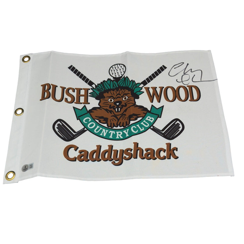Chevy Chase Signed Caddyshack Bushwood Country Club Golf Flag Beckett BAS
