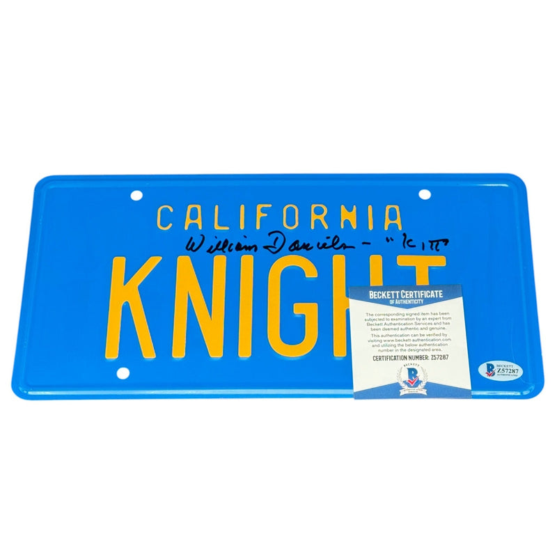William Daniels Signed Knight Rider KITT License Plate Autograph Beckett BAS