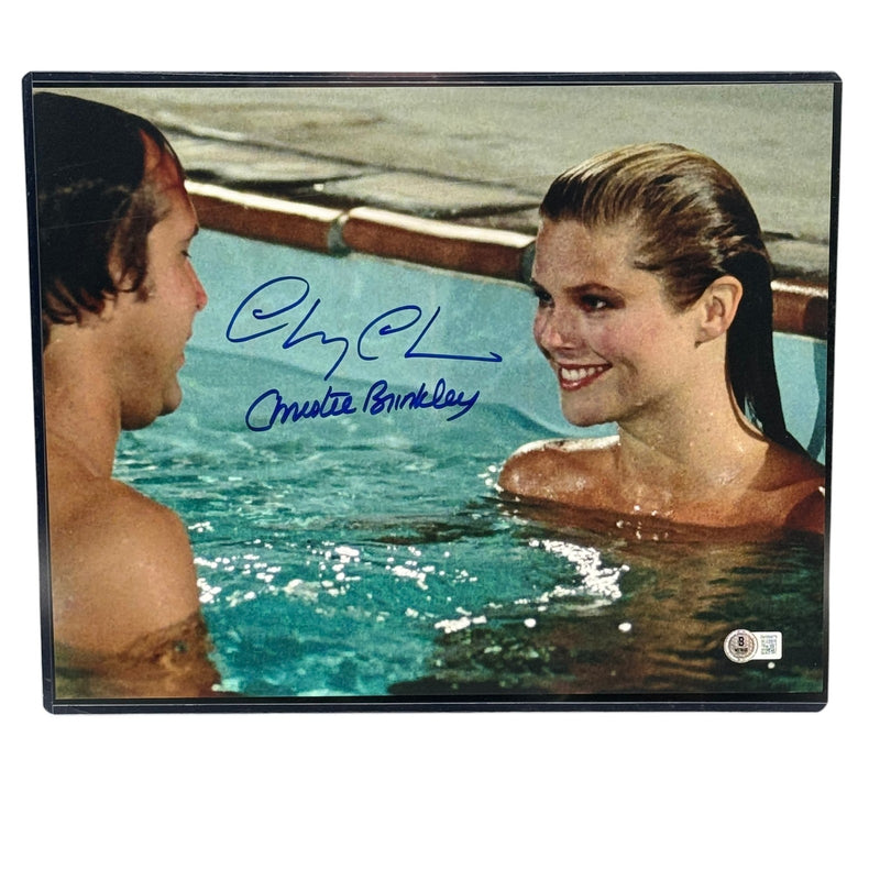 Chevy Chase + Christie Brinkley 11x14 Vacation Photo Autograph Beckett Authentic