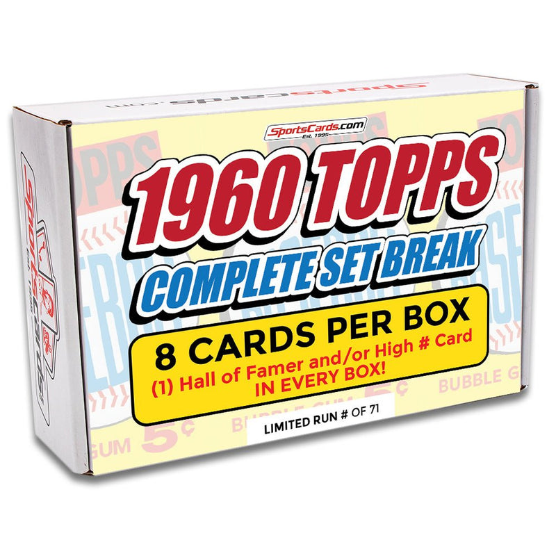 1960 TOPPS BASEBALL COMPLETE SET BREAK - 8 CARDS PER BOX! 1 HOFer and/or high # in each box!