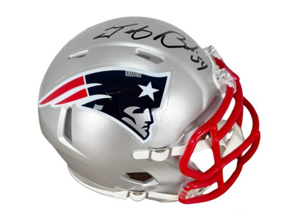 Tedy Bruschi Autographed New England Speed Football Mini Helmet Beckett