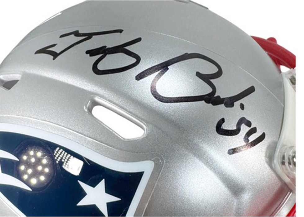 Tedy Bruschi Autographed New England Speed Football Mini Helmet Beckett