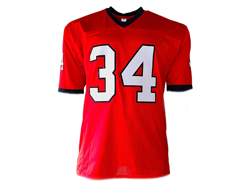 Herschel Walker Autographed College-Edition Red Stats Football Jersey (Beckett)