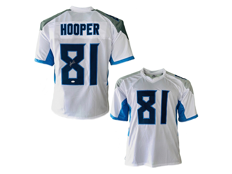 Austin Hooper Autographed Tennessee  White Football Jersey JSA