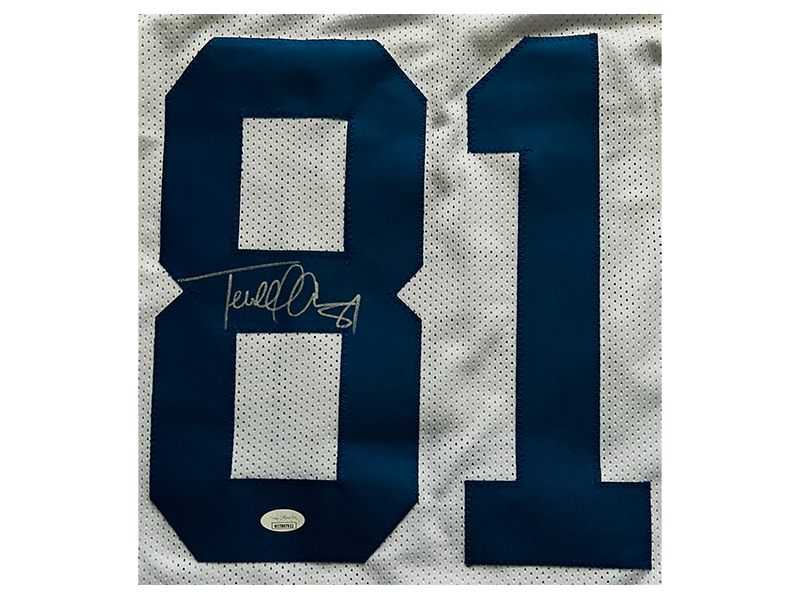 Terrell Owens Autographed Pro Style White Football Jersey (JSA)