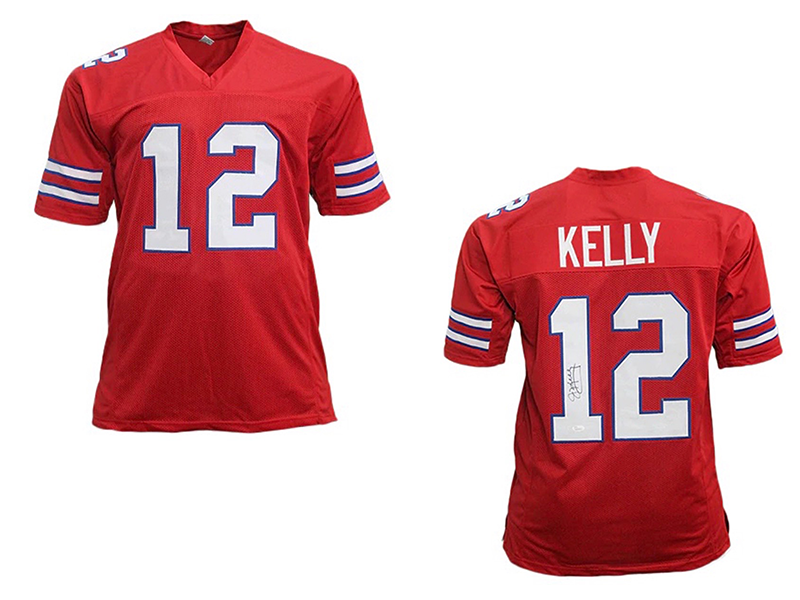 Jim Kelly Autographed Buffalo Football Jersey Red (JSA)