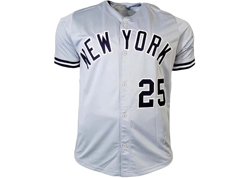 Jason Giambi Autographed New York Gray Baseball Jersey (PSA)