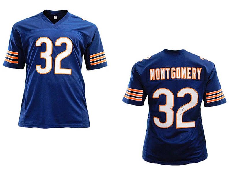 David Montgomery Autographed Blue Pro Style Jersey (JSA)