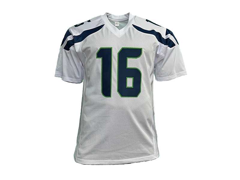 Tyler Lockett Autographed Pro Style White football Jersey JSA