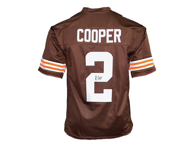 Amari Cooper Autographed Pro Style Brown Football Jersey (JSA)