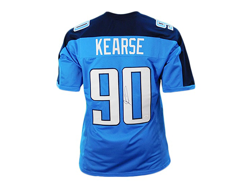 Jevon Kearse Autographed Blue Pro-Style Football Jersey (JSA)