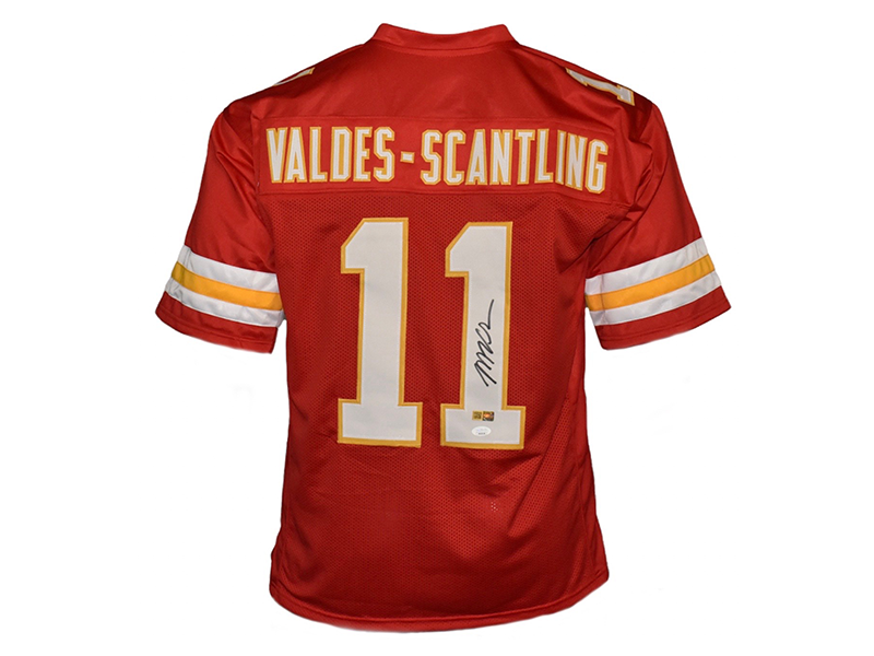 Marquez Valdes-Scantling Autographed Pro Style Red Football Jersey JSA