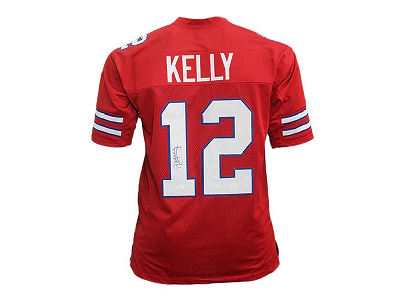 Jim Kelly Autographed Buffalo Football Jersey Red (JSA)