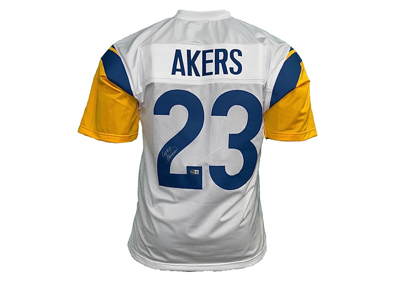 Cam Akers Autographed Los Angeles  White Football Jersey Beckett
