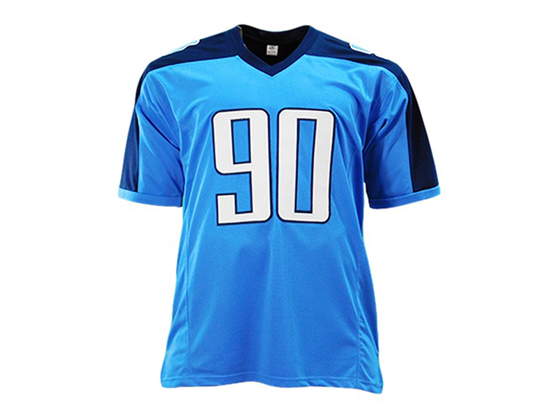 Jevon Kearse Autographed Blue Pro-Style Football Jersey (JSA)