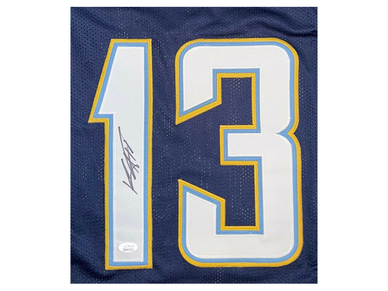 Keenan Allen Autographed Pro Style Dark Blue Football Jersey (JSA)