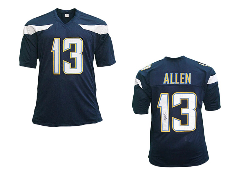 Keenan Allen Autographed Pro Style Dark Blue Football Jersey (JSA)