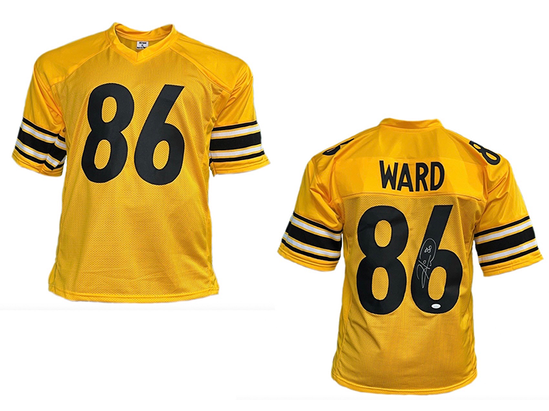 Hines Ward Autographed Pro Style Yellow Football Jersey (JSA)