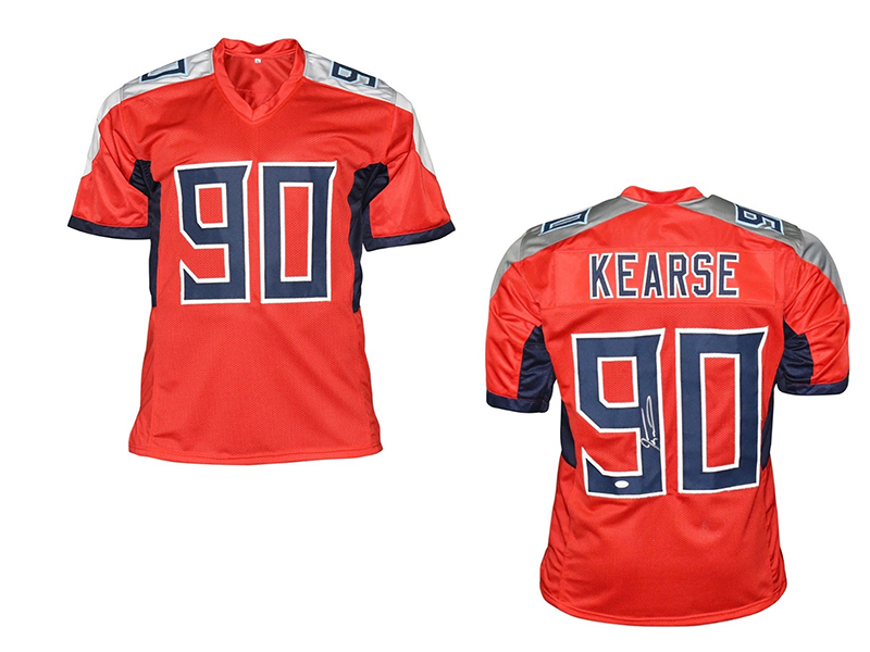 Jevon Kearse Autographed Red Pro-Style Football Jersey (JSA)