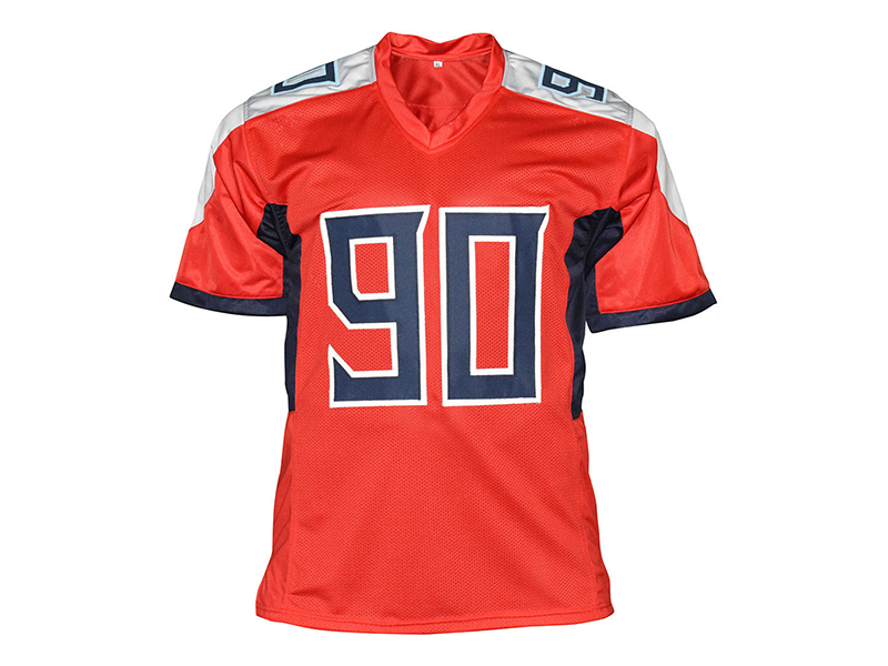 Jevon Kearse Autographed Red Pro-Style Football Jersey (JSA)