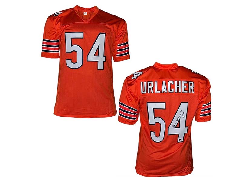 Brian Urlacher Autographed HOF 18 Inscription Chicago Orange Football Jersey JSA