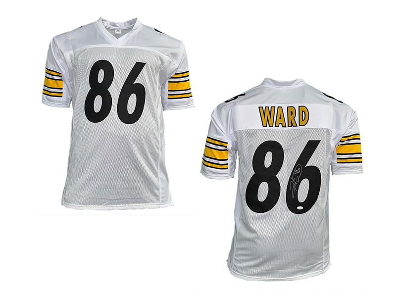 Hines Ward Autographed White Pro Style Football Jersey (JSA)