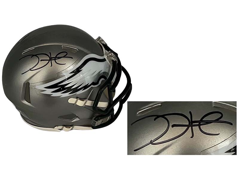 Jalen Hurts Autographed Philadelphia Eagles Flash Mini Replica Football Helmet (JSA)