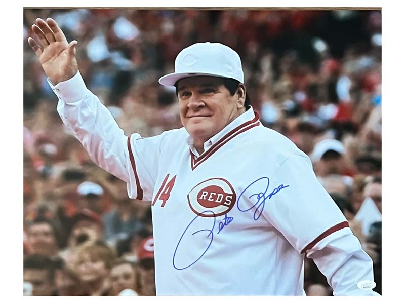 Pete Rose Autographed 16x20 Cincinnati Reds Photo