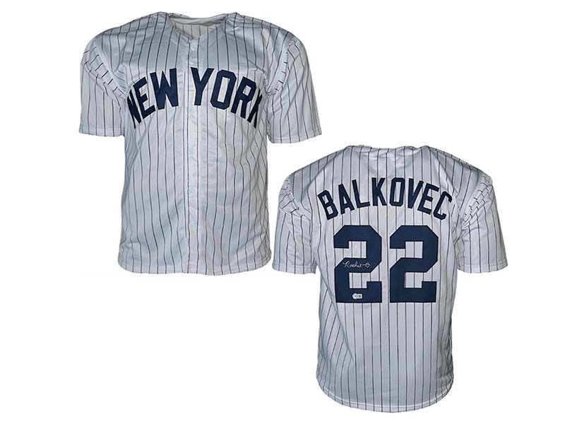 Rachel Balkovec Autographed New York Pinstripe Jersey Beckett