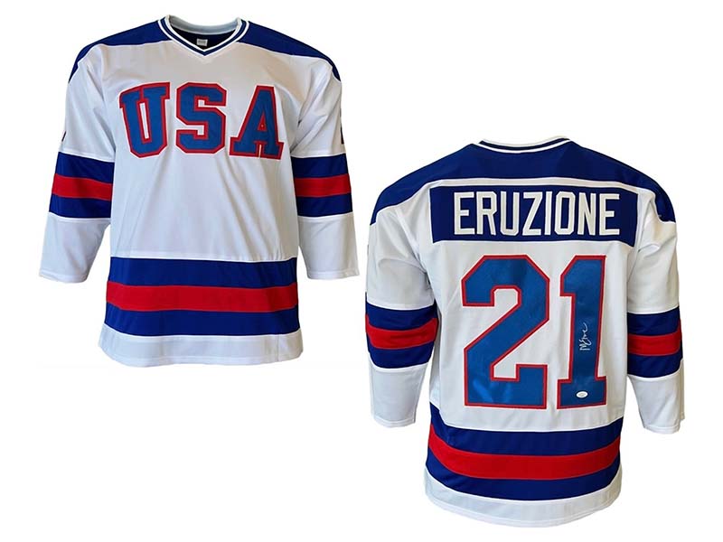 Mike Eruzione Autographed Team USA Olympic Jersey White (JSA)