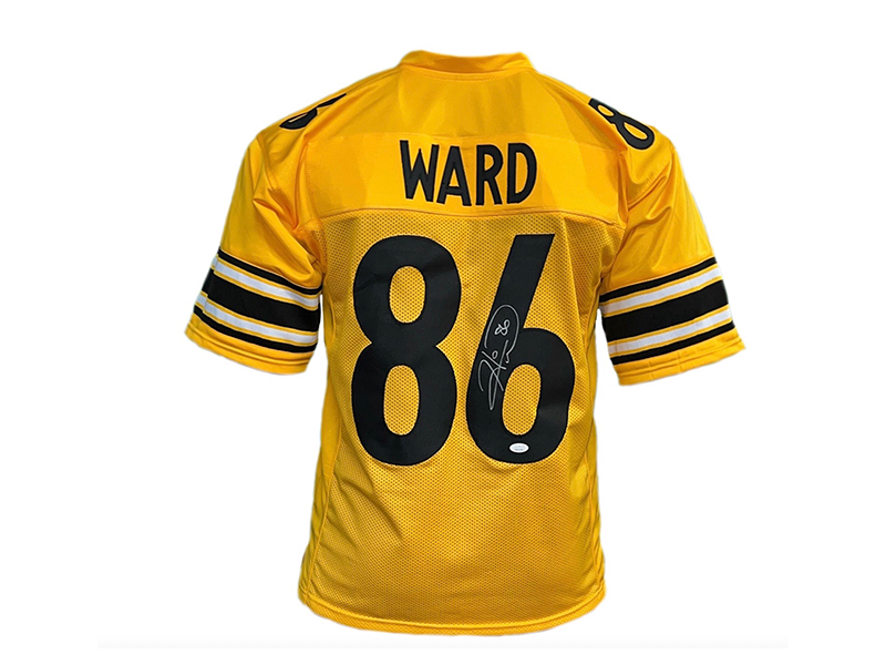 Hines Ward Autographed Pro Style Yellow Football Jersey (JSA)