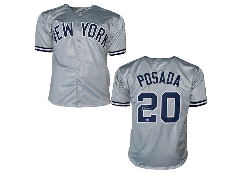 Jorge Posada Autographed New York Gray Jersey Beckett