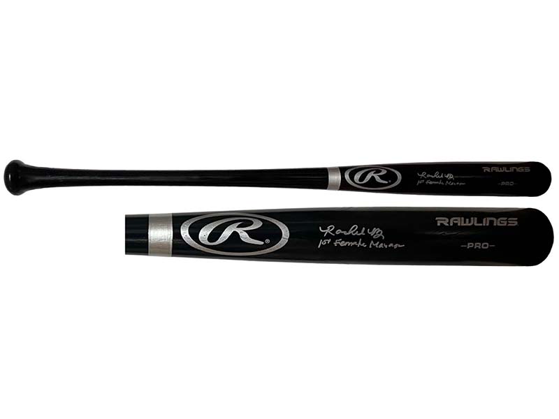 Rachel Balkovec Autographed Rawlings Black Baseball Bat First Female Manager inscription (JSA)