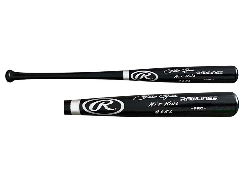 Pete Rose Signed Rawlings Black Baseball Bat JSA “Hit King” “4256” Insc