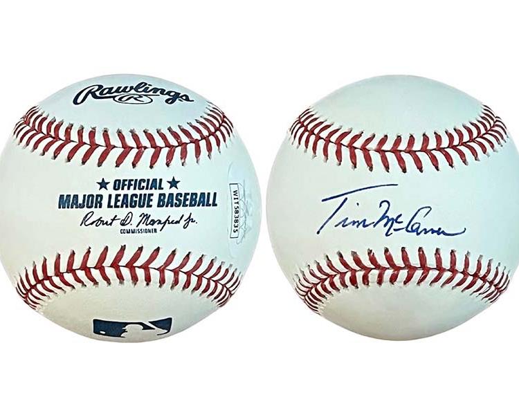 Tim McCarver Autographed official Major League Baseball (JSA)