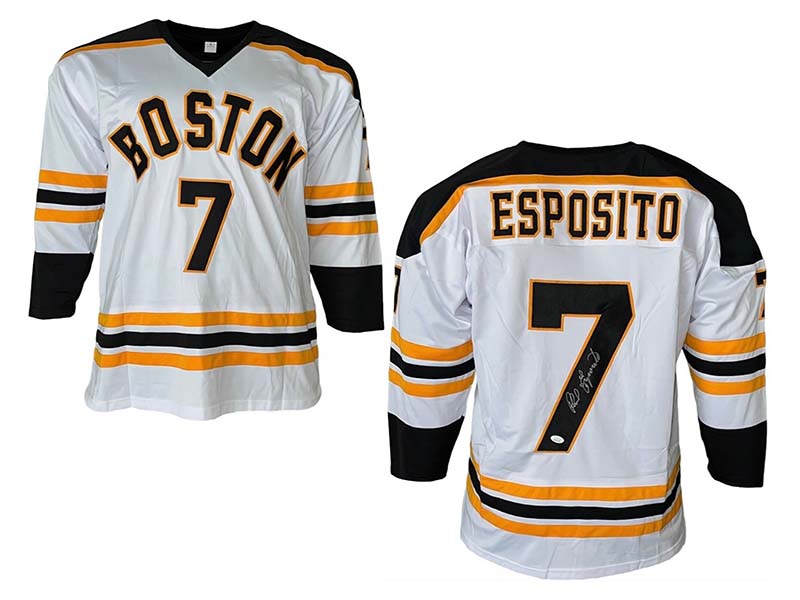 Phil Esposito Signed Boston White Hockey Jersey (JSA)