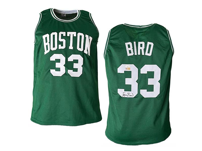 Larry Bird Autographed Pro Style Boston Green Basketball Jersey (JSA)